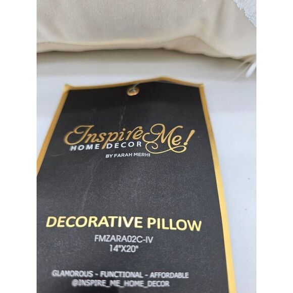 Inspire Me Home Decor 14" X 20" Decorative Pillow With Silver Abstract Stripes & - Picture 3 of 6